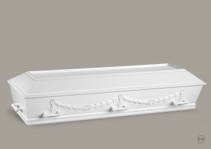 HVID KISTE MED GUIRLANDE